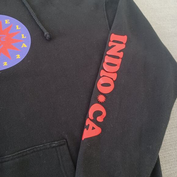 Coachella 2022 Hoodie Mens L Black Heavyweight Line Up Graphic Print Indio CA - Picture 5 of 9